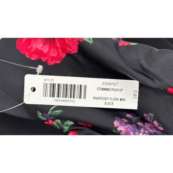 Soma Stunning Push Up Plunge Bra Rhapsody Black Floral Womens Size 38G New - Picture 8 of 8